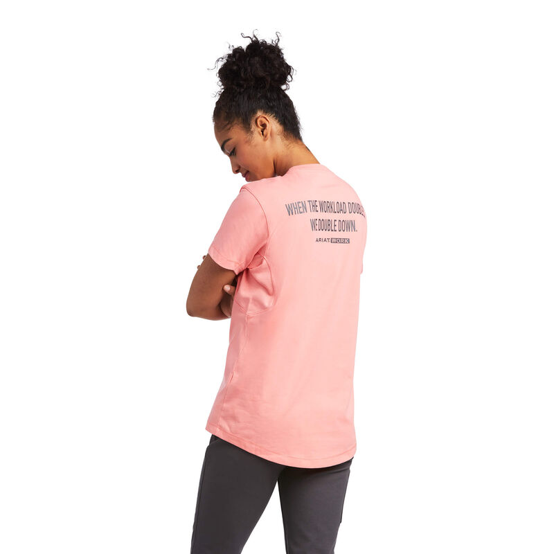 Camisetas Ariat Rebar Workman Phrase Coral Mujer - Chile 926-ZPMATK